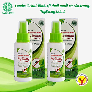 [Combo 2 Chai 60ml] Xịt Đuổi Muỗi Và Côn Trùng Flyaway Bảo Linh, 100% Thảo Dược Từ Thiên Nhiên, An Toàn Cho Bé và Cả Gia Đình