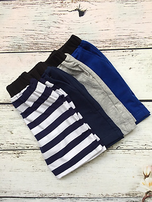 Combo 4 quần short trẻ em từ 10-30kg - Cotton thiên nhiên - 4 màu ngẫu nhiên
