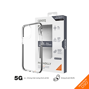 Ốp lưng Gear4 Piccadilly iPhone - Công nghệ chống sốc độc quyền D3O, kháng khuẩn, tương thích tốt với sóng 5G - Hàng chính hãng