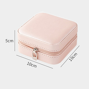 Hộp Đựng Trang Sức Mini Cho Nữ, Đựng Vòng Cổ Nhẫn Bông Tai Hộp Đựng Đồ Trang Sức Có Khóa Kéo
