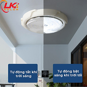Đèn Led Ốp Trần Năng Lượng Mặt Trời Siêu Sáng 200W CHÍNH HÃNG- LK SOLAR XDD-77200, Sử dụng 100% năng lượng mặt trời, lắp đặt ngoài ban công, phòng khách, phòng ngủ, cảm biến ánh sáng, có remote điều khiển từ xa