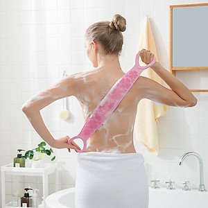 Dây tắm chà lưng 2 mặt silicon cao cấp massage thư giãn tẩy tế bào chết tiện ích - đai tắm cọ lưng silicon