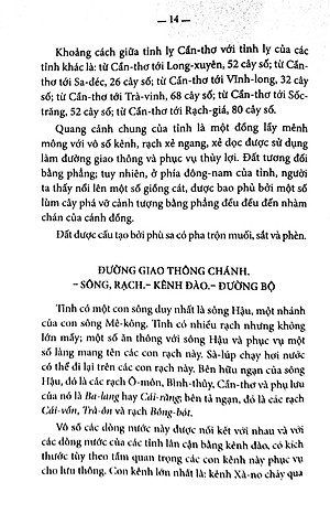 Sách Chuyên Khảo Về Tỉnh Cần Thơ - Địa Lý Học: Tự Nhiên, Kinh Tế Và Lịch Sử Nam Kỳ (Tập X - 1904)