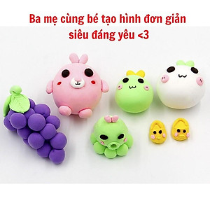 Đất Nặn Nhiều Màu - Chất Liệu An Toàn Đất sét tự khô an toàn Lốc 36 màu cao cấp Softclay nặn hình, làm Butter slime