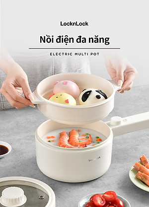 Nồi điện đa năng Locknlock Electric multi pot EJP436IVY 220V, 50Hz, 600W, 1.5L- Màu ngà - Hàng chính hãng