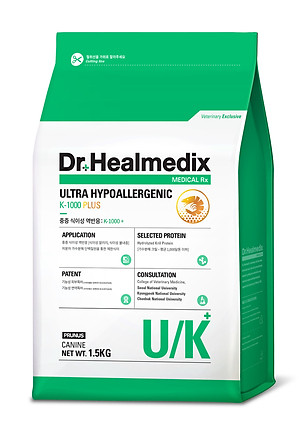 Thức ăn Hỗ trợ viêm da chó Dr.Healmedix ULTRA HYPOALLERGENIC K-1000 PLUS 1.5kg