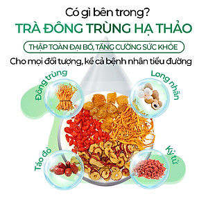 Trà Đông Trùng Hạ Thảo Tứ Vị Táo Đỏ Sunbeleaf – Bồi Bổ Cơ Thể, Bổ Khí Huyết, Tốt Cho Tim Mạch, Chống Lão Hóa – Hộp 10 Đến 20 Gói