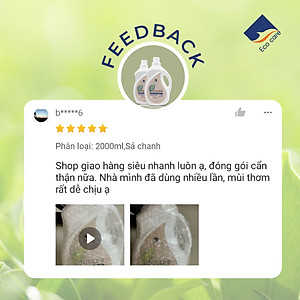 Nước lau sàn đuổi muỗi hữu cơ Bồ Hòn tinh dầu Sả Chanh 2000ml thương hiệu Ecocare