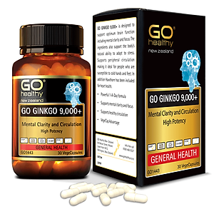 GO Ginkgo 9000+ 30 viên- Viên uống bổ não nhập khẩu chính hãng GO Healthy New Zealand