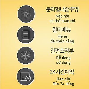 Nồi cơm điện đa chức năng Daewoo DWRC-Y201 1L lòng nồi phủ Ceramic, với 7 chế độ nấu -Hàng chính hãng