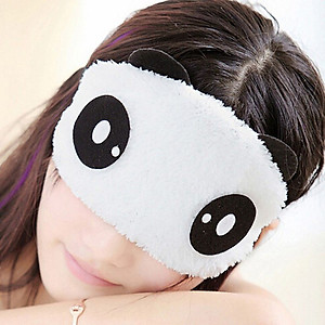 Tấm Bịt Mắt Ngủ Hình Gấu Panda Dễ Thương, Chất Liệu Bông Mềm Mại Dây Thun Co Giãn Tốt - Miếng bịt mắt ngủ cho văn phòng, du lịch