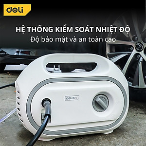 [TẶNG Ổ CẮM ĐIỆN + MIẾNG RỬA XE] Máy Xịt Rửa Mini Động Cơ Lõi Đồng Deli Cao Áp Chính Hãng 1 đổi 1 Bảo Hành 36 Tháng Rửa Xe Tưới Cây Vệ Sinh Nhà Cửa