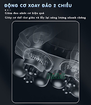 Gối Massage Hồng Ngoại, Mát Xa Cổ Vai Gáy Nikio NK-135DC - Xoa Bóp Chuyên Sâu, Hỗ Trợ Cải Thiện Đau Mỏi Nhanh, Pin Sạc Tiện Lợi