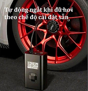 Máy Bơm Lốp Xe Máy Xe Đạp Không Dây Thế Hệ Mới 2025 150PSI LED Display Nhỏ Gọn Mạnh Mẽ Tự Động Ngắt Khi Đủ Hơi