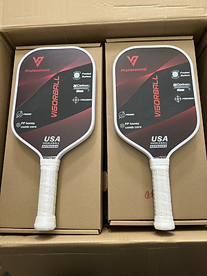 Vợt Pickleball Vigorball Professional dày 16mm nặng 230g, bề mặt carbon nhám bám bóng tặng kèm cuốn cán chặn mồ hôi tay, vợt pickleball phù hợp với mọi người chơi