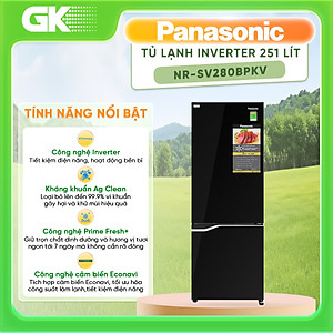 Tủ lạnh Panasonic 2 cánh ngăn đá dưới 255 lít NR-SV280BPKV - Hàng chính hãng - Chỉ giao hàng TP.HCM