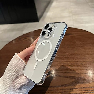 Ốp lưng chống sốc cho iPhone 12 / 12 Pro / 12 Pro Max hiệu HOTCASE sạc từ tính nam châm magnetic trong suốt - trang bị đệm khi 4 góc, Viền TPU chống sốc, lưng PC chống ố vàng - Hàng nhập khẩu