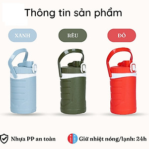 Bình giữ nhiệt 1 lít Việt Nhật , bình nước nhựa giữ nhiệt 1 lít cao cấp - Hàng chính hãng 