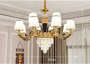 Đèn chùm HINN pha lê 12 tay trang trí nhà cửa hiện đại  - kèm bóng Led chuyên dụng