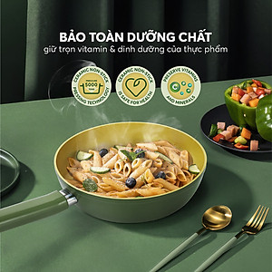 Chảo phủ sứ cao cấp Elmich Olive EL-5965OV nhiều size, Hàng chính hãng, dùng được mọi bếp - JoyMall