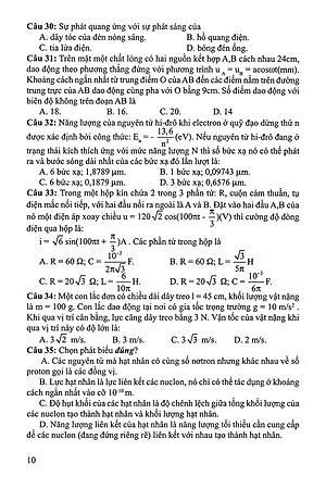 Sách 30 Bộ Đề Trắc Nghiệm Luyện Thi THPTQG 2019 - Khoa Học Tự Nhiên (Vật Lí - Hóa Học - Sinh Học)