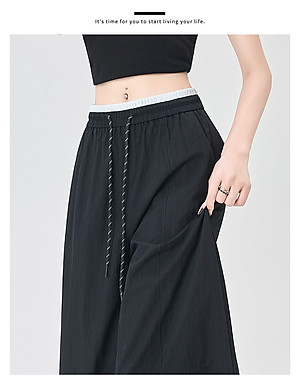 Quần ống rộng nữ, chất liệu Lụa gió cao cấp, mềm mịn, mát mẻ, Quần dài nữ form rộng thoải mái form 40-62 kg