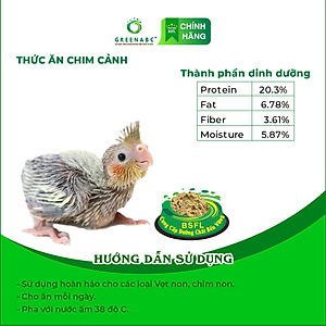 Bột dinh dưỡng cho Vẹt Non, Chim Non GREENABC – Bổ sung protein, canxi, lipid giúp chim phát triển nhanh, lông mượt, trí não thông minh – Hộp 280g