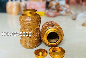 Hộp trà chè gỗ bách xanh lắp đồng cao cấp kt 20×11cm
