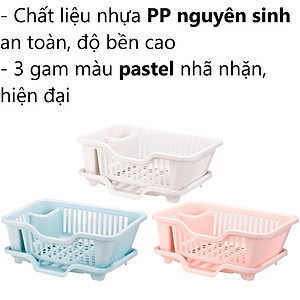 Kệ Rổ Úp Chén Có Khay Hứng Nước Nhựa Cao Cấp