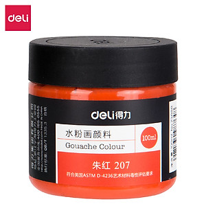 Màu bột Gouache 100ml cao cấp dạng hũ Deli - Tô đất sét, đất nặn tự khô - Siêu mịn, tươi sáng, dễ sử dụng - Nhiều màu sắc - 73888