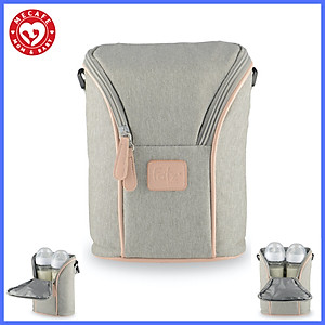 Túi giữ nhiệt bình sữa đôi (chứa được 2 bình sữa cổ siêu rộng) có thể giữ ấm hoặc giữ lạnh + tặng 2 zipper 20x30cm dùng bao đựng bình sữa giúp giữ nhiệt tốt hơn