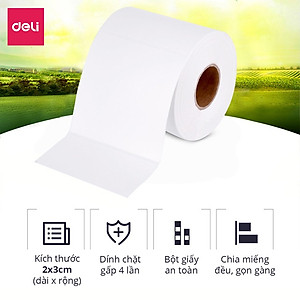 Giấy Decal Nhiệt In Nhãn, Minicode, Đơn Hàng TMĐT Deli -  Cuộn 325 Tờ 10x15cm - Dùng Cho Bill, Mã Vạch, Hóa Đơn, Livestream, Kinh Doanh Online - Không Phai Mực - Hàng Chính Hãng - 12308