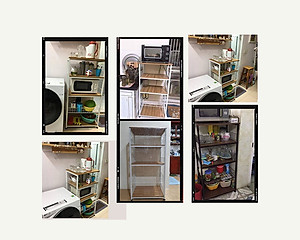 Kệ để lò vi sóng đa năng 175-1N thương hiệu 9House kệ đựng đồ đa năng để lò nướng nồi cơm điện kèm giá rổ để rau củ gia vị loại khung sắt dày sơn tĩnh điện chống rỉ mặt gỗ MDF lõi xanh chống ẩm bề mặt phủ melamine chống thấm cao cấp - Hàng chính hãng