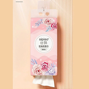 Thùng 10 Bịch Giấy Treo Đa Năng SIPIAO Hoa Hồng – Khăn Giấy Rút Treo Tường 4 Lớp, 1000 Tờ/Bịch, Giấy Tre Dai Mềm - HÀNG CHÍNH HÃNG MINIIN