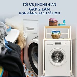 Kệ máy giặt mặt gỗ chân sắt Kachi MK287 - Hàng chính hãng