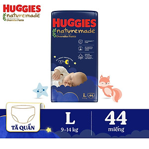 Tã quần Huggies Naturemade ban đêm L 44 miếng
