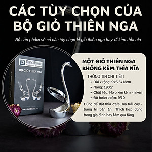 Bộ giỏ thiên nga DandiHome kèm thìa nĩa 2020 cao cấp, sang trọng, tinh tế