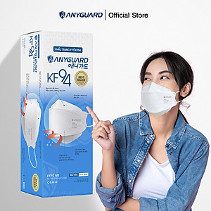 Khẩu Trang Y Tế Hàn Quốc KF94 Chính Hãng ANYGUARD Tiêu Chuẩn kháng bụi Châu Âu FFP2 Lọc 94% Bụi Mịn tới PM2.5, 4 Lớp Ngăn 99% Vi Khuẩn, An Toàn Cho Da Nhạy Cảm (Hộp 20 Chiếc)