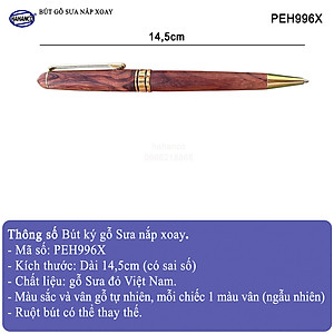Bút Ký Gỗ Sưa Đỏ - Đẳng Cấp Của Người Thành Đạt/ May Mắn/ Bình An - PEH996X