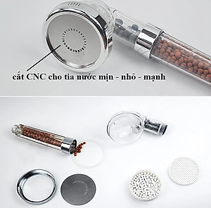 Vòi tắm hoa sen KG60 tăng áp lực nước công nghệ mới có hạt lọc nano với chất liệu inox304- Hàng chính hãng