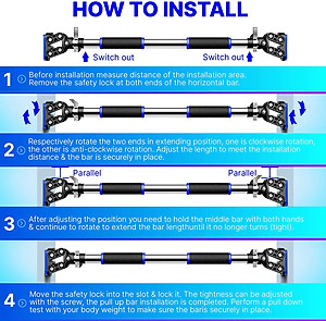 Xà Đơn Treo Tường Gắn Cửa Đa Năng Độ Dài Tùy Chỉnh Giúp Bạn Tập Gym, Tập Cơ Bụng, Cơ Vai, Cơ Xô 60-120Cm - Chính Hãng dododios (Màu Ngẫu Nhiên)