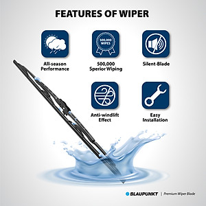 Bộ Gạt Mưa Ô Tô Blaupunkt Premium R14"/350mm, L24"/600mm Dành Cho Toyota Vios