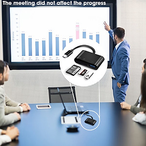 Đầu Đọc Thẻ Nhớ Đa Năng 3 Trong 1 cho thiết bị Tablet, Cell Phone, Thẻ nhớ TF, SD Card - Cổng Type C - Hàng chính hãng