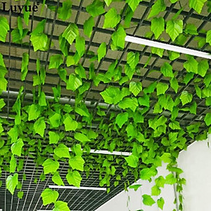 Bó 12 dây lá nho giả vải - Size 210cm - Cây giả, hoa lụa Decor trang trí nhà cửa