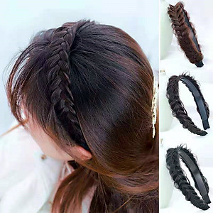 Bờm tóc tết thắt bím tóc giả xương cá phong cách tự nhiên