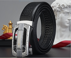 Thắt lưng nam da bò nguyên chất mặt khóa tự động hợp kim cao cấp