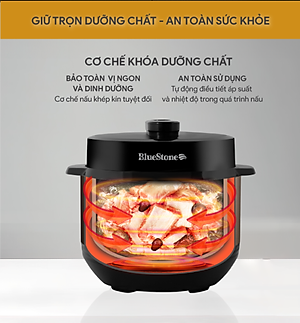 Nồi Áp Suất BlueStone PCB-5648 - 4,5 lít - 900W - Bảng điều khiển cơ - Bảo hành 2 năm - Hàng chính hãng