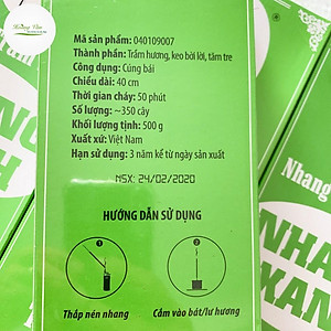 Nhang xanh trầm hương phổ thông - Hộp 500 gram