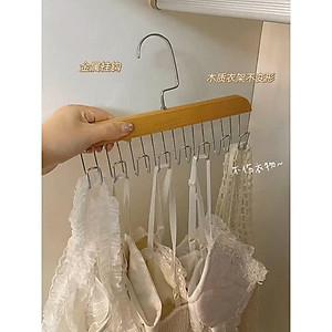 Móc Gỗ Treo Đồ Lót, Khăn, Thắt Lưng, Cà Vạt, Áo 2 Dây Đa Năng Tiện Dụng - Giao màu ngẫu nhiên