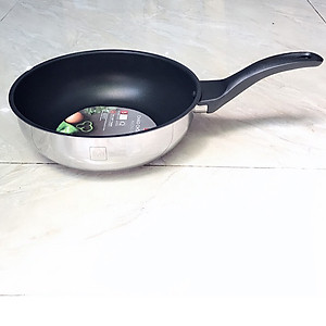 Chảo inox chống dính sâu lòng cao cấp Fivestar 3 đáy từ , inox 430, tặng 1 sạn dừa